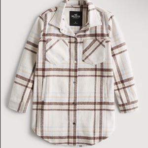 Hollister Plaid Longer Length Shirt Jacket NWT